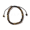 6mm Round Natural Tiger Iron Braided Bead Bracelets BJEW-C067-01A-04-2