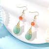 Natural Green Aventurine & Dyed Natural Malaysia Jade Dangle Earrings EJEW-JE06673-02-2