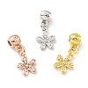 Rack Plating Brass Micro Pave Clear Cubic Zirconia Pendants KK-E034-20-1