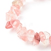 Chip Watermelon Stone Glass Stretch Beaded Bracelets for Kids BJEW-JB06305-05-2