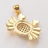 Crab Brass Micro Pave Cubic Zirconia Charms ZIRC-L035-65G-FF-2