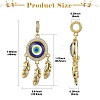 Brass Pave Clear Cubic Zirconia European Dangle Charms KK-CJC0018-08-2