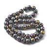 Electroplated Natural Lava Rock Beads Strands G-A251-E01-01G-2