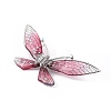 Bling Resin Butterfly Brooch Pin with Crystal Rhinestone JEWB-P016-04P-02-3