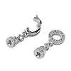 Ring Brass Micro Pave Clear Cubic Zirconia Fold Over Clasps KK-Z143-21P-2