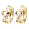 Brass Micro Pave Cubic Zirconia Hoop Earrings EJEW-D078-54KCG-1
