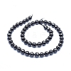 Natural Black Spinel Beads Strands G-D0010-12-8mm-2