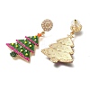 Christmas Alloy Plastic Bead Stud Earrings for Women EJEW-U024-02G-03-2