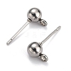 304 Stainless Steel Ball Post Stud Earring Findings STAS-Z035-01P-F-1