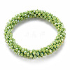 AB Color Plated Faceted Opaque Glass Beads Stretch Bracelets BJEW-S144-003D-09-2