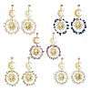 Vintage Gemstone Ear Studs EJEW-JE05807-1