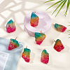 8Pcs Electroplated Rainbow Color Raw Rough Natural Quartz Crystal Big Pendants PALLOY-AB00184-3