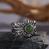 925 Sterling Silver with Natural Jade Finger Rings WGB2E64-23-1