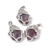 Natural Amethyst Pendants G-P484-03P-05-1