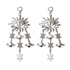 Alloy Sun Chandelier Earrings for Women EJEW-U028-01P-2