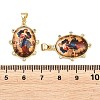Brass Pave Clear Cubic Zirconia Pendants KK-L275-20G-3