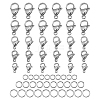 SUPERFINDINGS 30Pcs 3 Style 304 Stainless Steel Jump Rings and 30Pcs 5 Style 316 Stainless Steel Lobster Claw Clasps STAS-FH0001-37-1