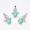 Dyed Synthetic Turquoise Pendants G-G651-A01-1