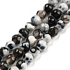 Dyed Natural Fire Crackle Agate Beads Strands G-G007-01I-1