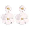 Flower Baking Paint Alloy Dangle Stud Earrings FS-WG1427E-05-1