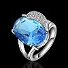 Classic Oval Brass Cubic Zirconia Crystal Finger Rings RJEW-BB08721-8P-7