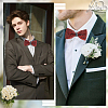 1Pc Polyester with Rhinestone Bow Ties for Bridegroom AJEW-SP0003-32C-6