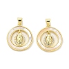 Brass Micro Pave Clear Cubic Zirconia Pendants KK-K365-07G-1