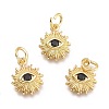 Brass Micro Pave Cubic Zirconia Pendants KK-P187-16C-G-1