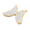 304 Stainless Steel Polymer Clay Rhinestone Pendants RESI-R155-012G-04-2