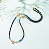 Glass Seed & Cat Eye Waist Beads NJEW-C00030-03-3