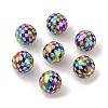 10Pcs UV Plating Colours Acrylic Beads OACR-S146-01A-3