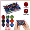 90Pcs Glass Rhinestone Clay Pave Round Beads RB-LT0001-02-2