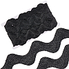 10 Yard Metallic Polyester Wavy Fringe Trim Ribbon SRIB-GF0001-38J-1