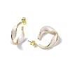 Enamel Twist Stud Earrings EJEW-P214-03G-02-2