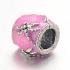 Barrel Large Hole Alloy Enamel European Beads MPDL-L013-10C-2