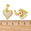 Brass Micro Pave Clear Cubic Zirconia Dangle Stud Earrings EJEW-F359-02G-3