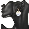 Brass Dangle Stud Earring for Women EJEW-JE07336-2