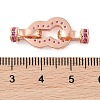 Rack Plating Brass Micro Pave Clear Cubic Zirconia Fold Over Clasps KK-S384-17RG-3
