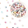 200G Frosted Baking Paint Crackle Glass Beads with Glitter Powder DGLA-YW0001-56A-1