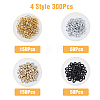 SUPERFINDINGS 300Pcs 4 Style Spray Painted CCB Plastic Linking Rings CCB-FH0001-13-3