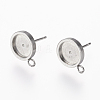 304 Stainless Steel Stud Earring Settings STAS-L195-03P-1