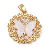 Brass Micro Pave Clear Cubic Zirconia Pendants ZIRC-M001-11G-1