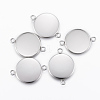 Non-Tarnish 304 Stainless Steel Cabochon Connector Settings LS-X-STAS-E146-19P-18mm-2