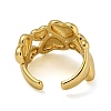 Heart Brass Double Layer Open Cuff Rings for Women RJEW-Z050-12G-3