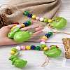 Crafans 4Pcs 4 Style Easter Theme Plastic Hen & Rabbit Pendant Decorations HJEW-CF0001-16B-17