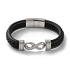 Braided Microfiber Leather Cord Bracelets for Men BJEW-Z081-07P-02-4