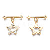Brass Micro Pave Clear Cubic Zirconia Toggle Clasps KK-Q278-011-NF-2