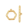 Hexagon Brass Toggle Clasps KK-G548-40G-3