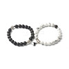 Magnetic Heart Clasps Bracelets Set for Couples Best Friends BJEW-JB06791-1