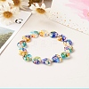 Handmade Millefiori Lampwork Stretch Bracelets BJEW-JB06371-02-2